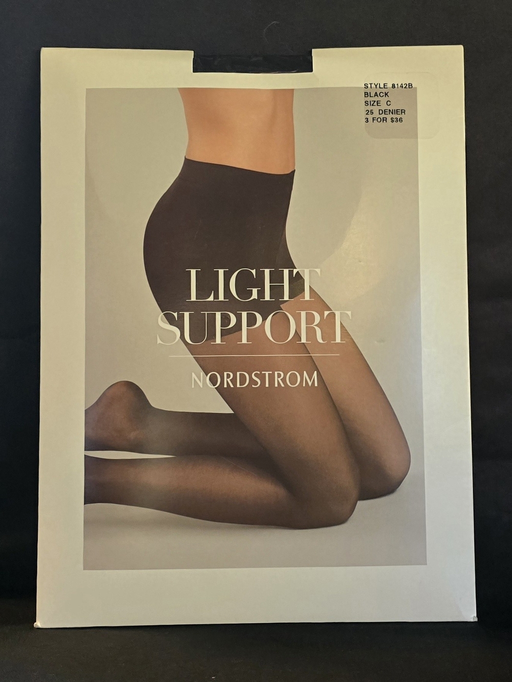 Nordstrom Light Support Sheer Tights Black Size C 25 Denier NWT New In Package